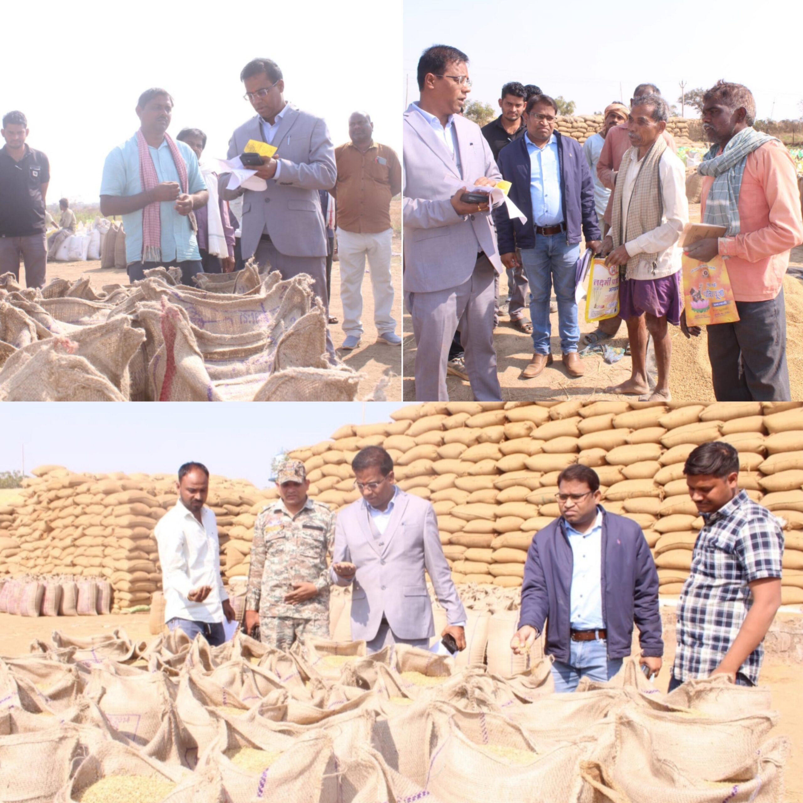 धान खरीदी केंद्रों का कलेक्टर डॉ संजय कन्नौजे ने किया औचक निरीक्षण..
